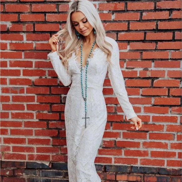 chinese dress ladies PREORDER: Evangeline Lace Dress – Classy Southern Bling main image 1